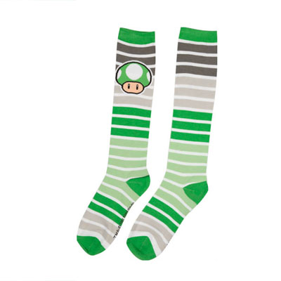 Chaussettes Nintendo ray�es Toad Vert -  Super Mario � 6,50 &euro; - Stickboutik.com