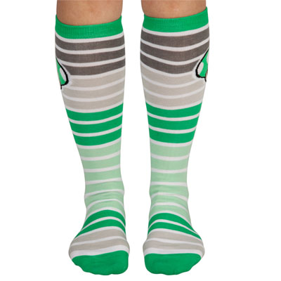 Chaussettes Nintendo ray�es Toad Vert -  Super Mario � 6,50 &euro; - Stickboutik.com
