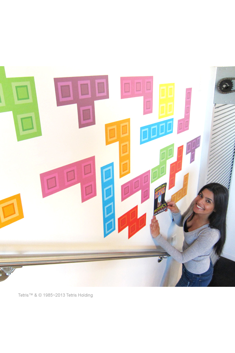 Stickers Geek & Jeux Vid�o:Stickers muraux Tetris Cube (Mini) Officiels - Stickboutik.com - 2/7