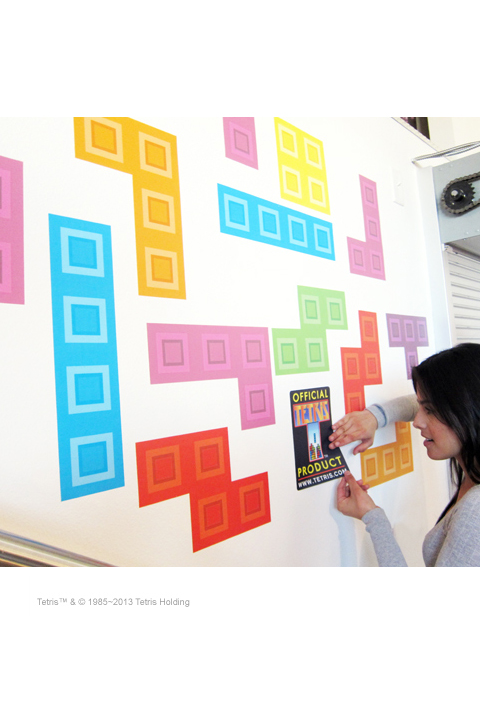 Stickers Geek & Jeux Vid�o:Stickers muraux Tetris Cube (Large) Officiels - Stickboutik.com - 5/7