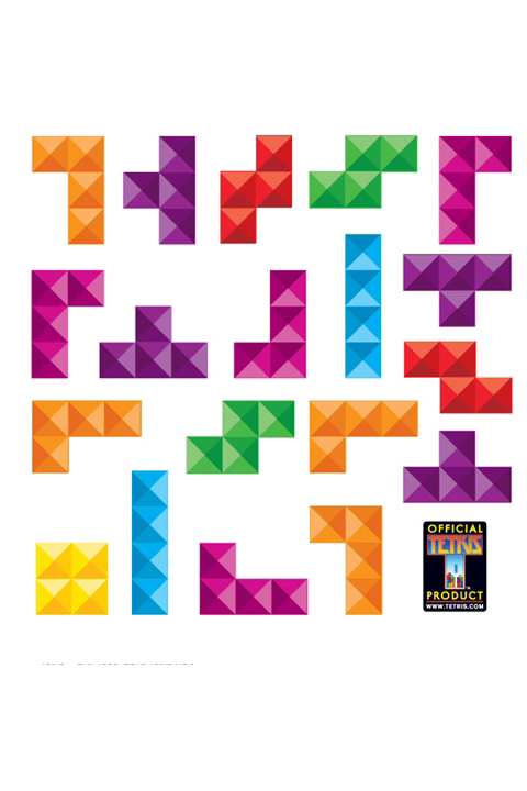 Stickers Geek & Jeux Vid�o:Stickers muraux Tetris Pyramide (Large) Officiels - Stickboutik.com - 1/7